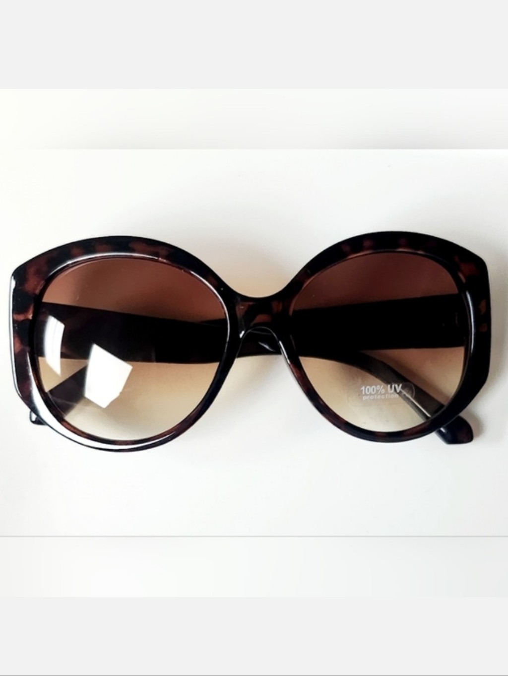 Nwt Xl Round Framed Tortoise Shell Pattern Brown Sunglasses!